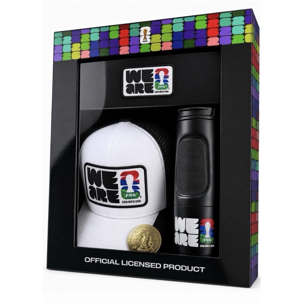 FIFA World Cup 26 3 Piece Gift Set North America Trucker Hat Beanie Tumbler New